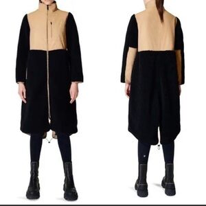 Sweaty Betty Urban Tech Black and Tan Sherpa Jacket
